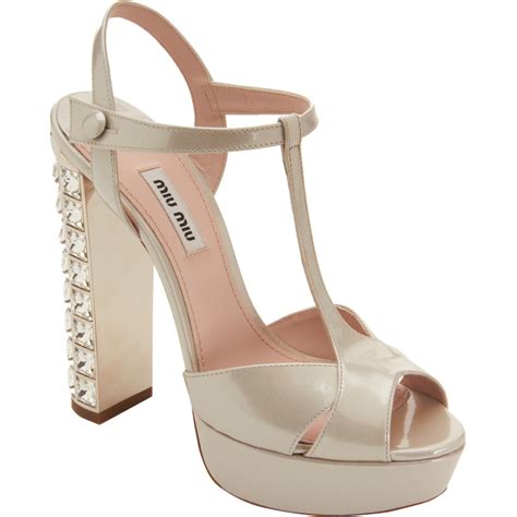 miu miu jewel heel|Miu Miu Women's Jewel Strappy High.